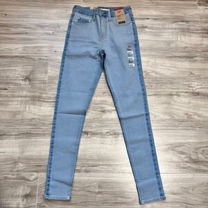 Levi's 721 Inside Out High Rise Skinny Curveball Blue Jeans Size 2 Short W26 L30